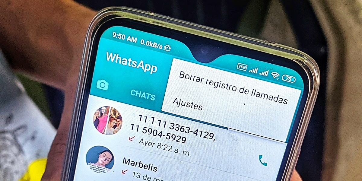 Cómo eliminar el registro de llamadas de WhatsApp