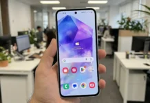 Ícono del triángulo en Samsung.