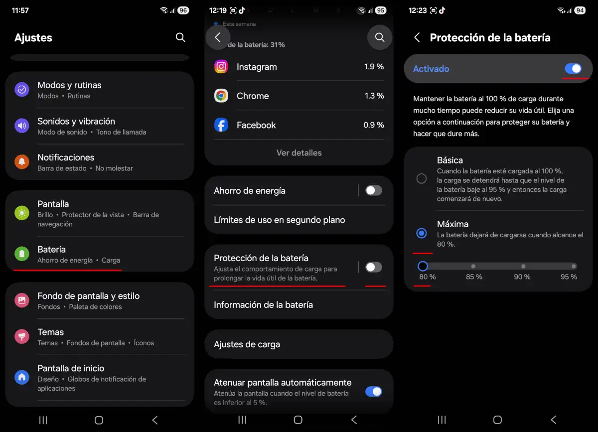 Activa la carga inteligente.