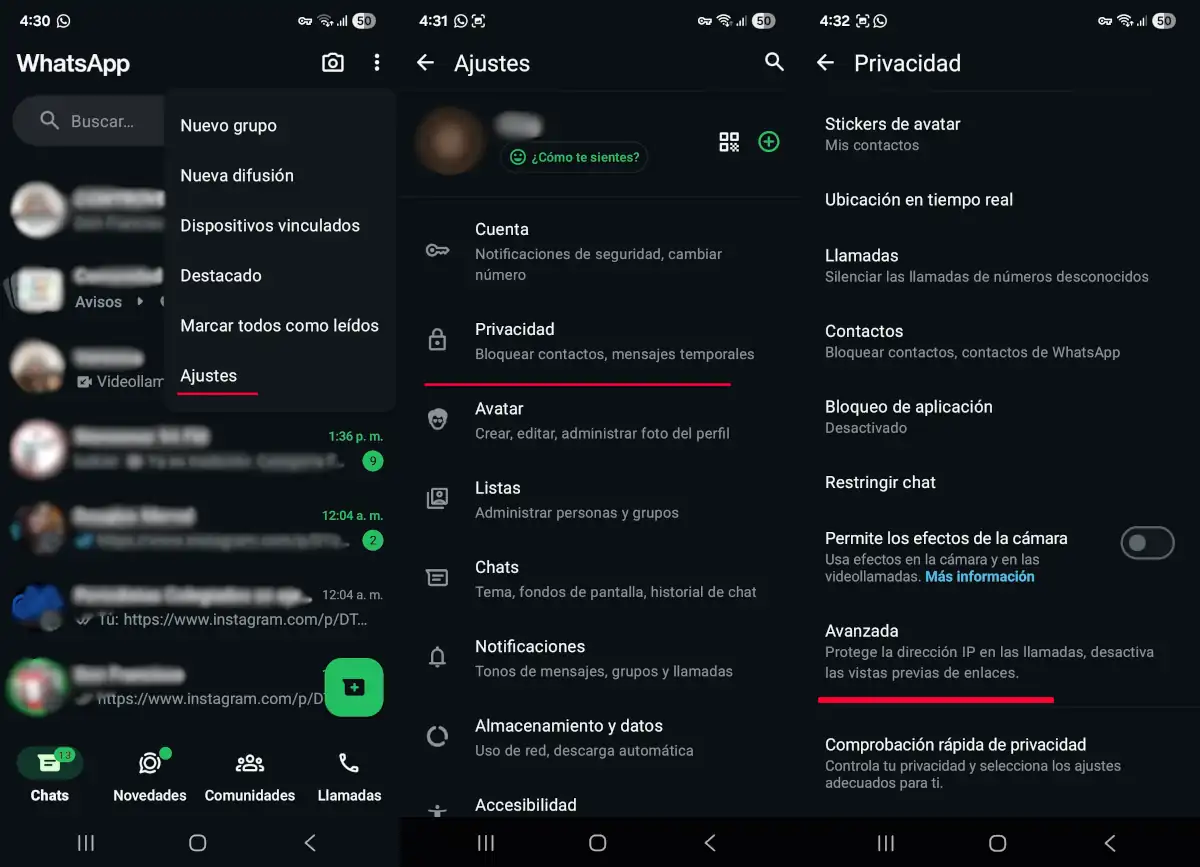 Ajustes estrictos - parte 1 - trucos de WhatsApp.
