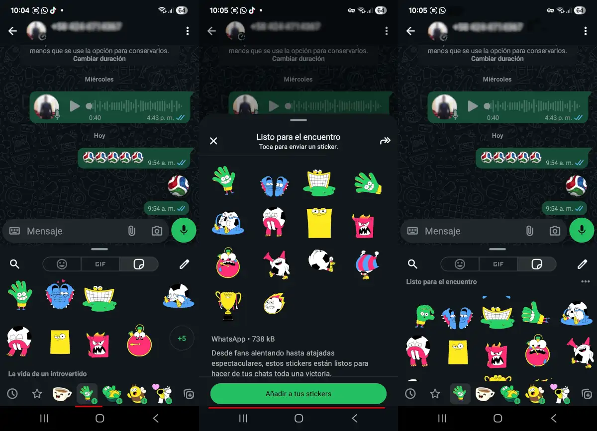 Emojis y stickers.
