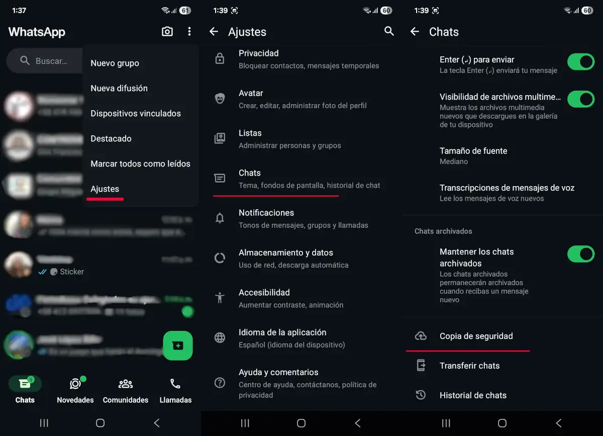Excluye los vídeos de las copias de seguridad de WhatsApp - parte 1.