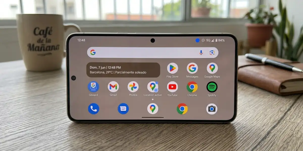 Funcionamiento del punto azul en Android.