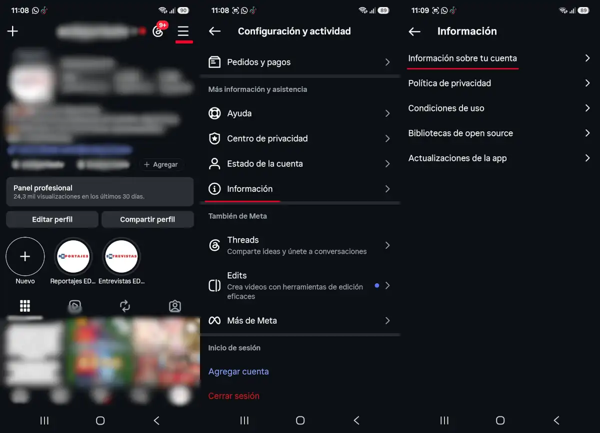Ocultar el país o ubicación de la cuenta de Instagram - parte 1.