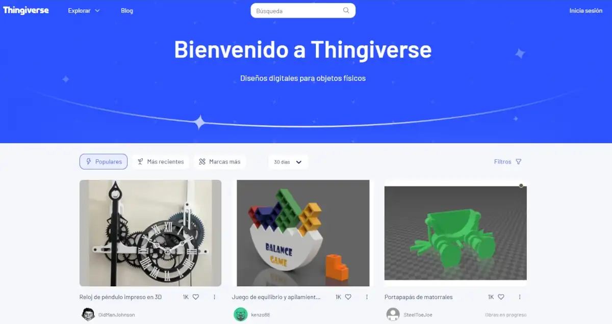Thingiverse - modelos 3D para imprimir gratis.