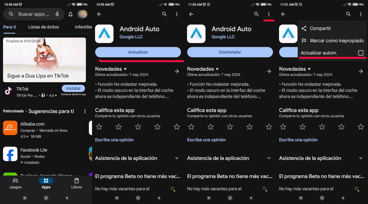 Actualizar Android Auto.