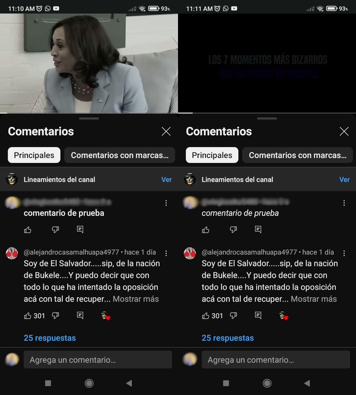 Negrita y cursiva en YouTube.