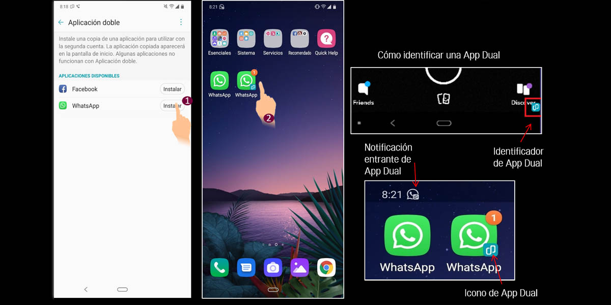 app dual en moviles LG con capa UX