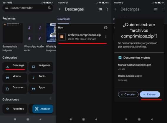 Abrir un archivo ZIP en Android parte 1