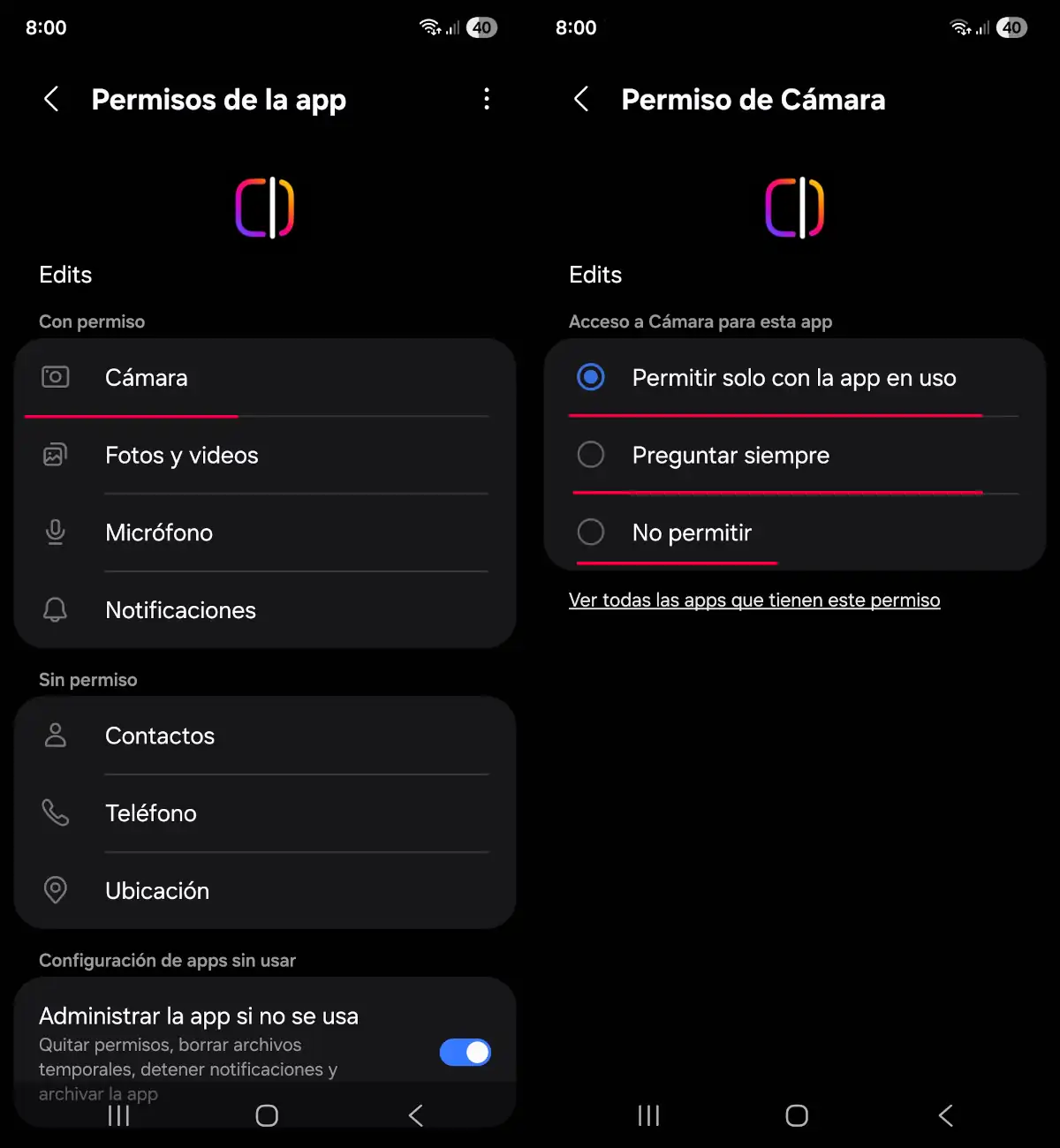 Cambiar los permisos de las aplicaciones en Android - parte 2.