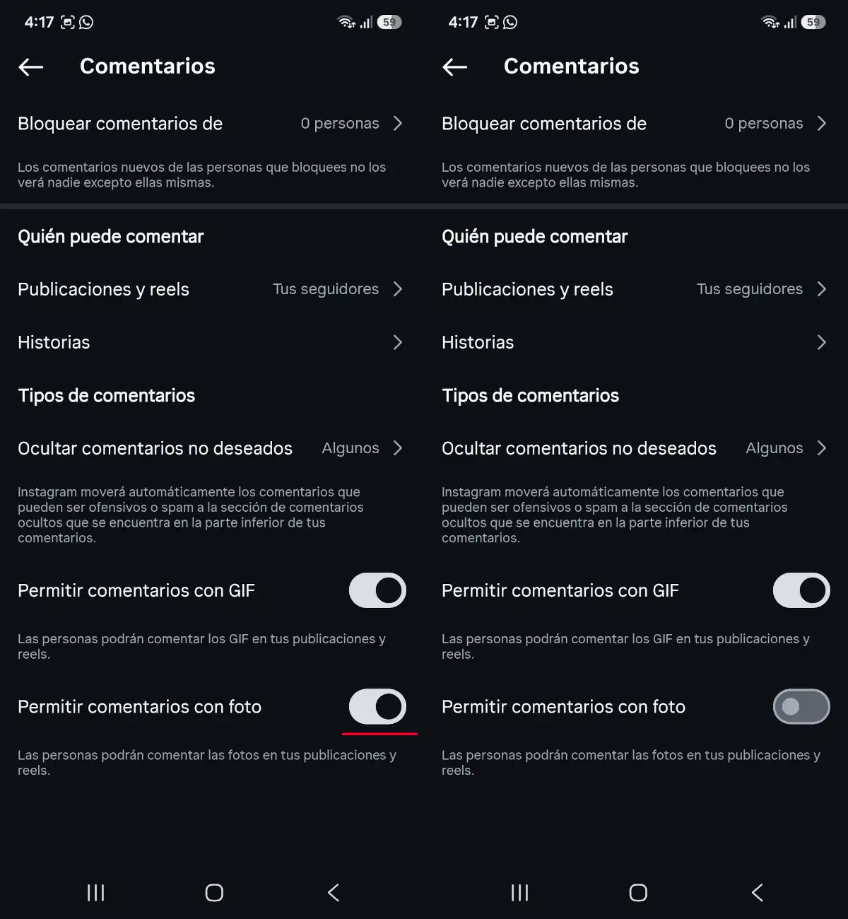 Comentarios con foto en Instagram - parte 2.