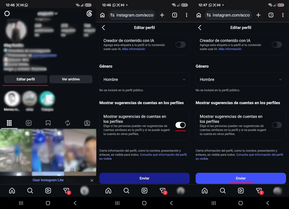 Cómo hacer para que mi Instagram no aparezca en sugerencias - parte 2.