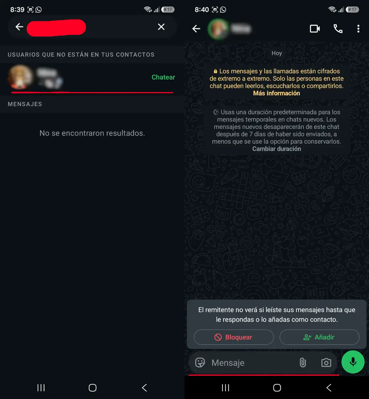 Contacta a alguien usando su nombre de usuario de WhatsApp - parte 2.