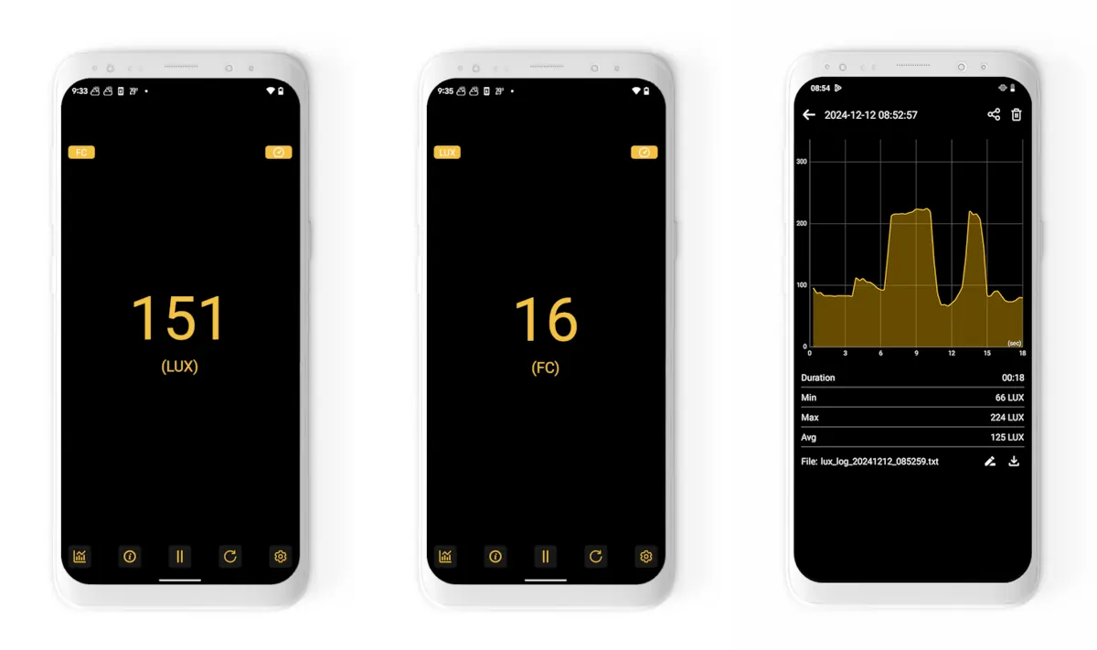 Light Meter - apps para medir todo con tu móvil Android.