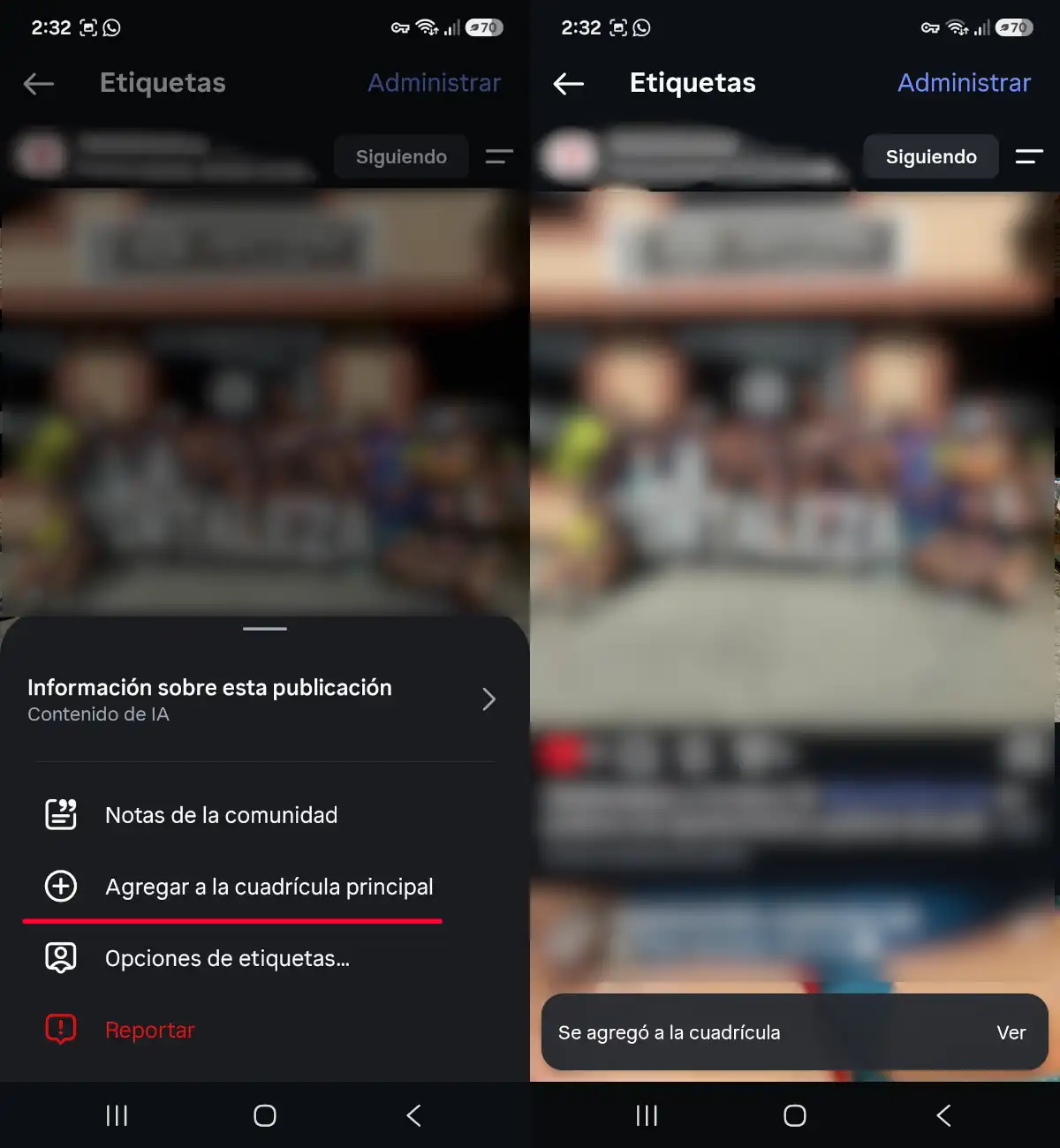 Pasos para añadiir las fotos en las que te etiquetan a tu perfil de Instagram - parte 2.
