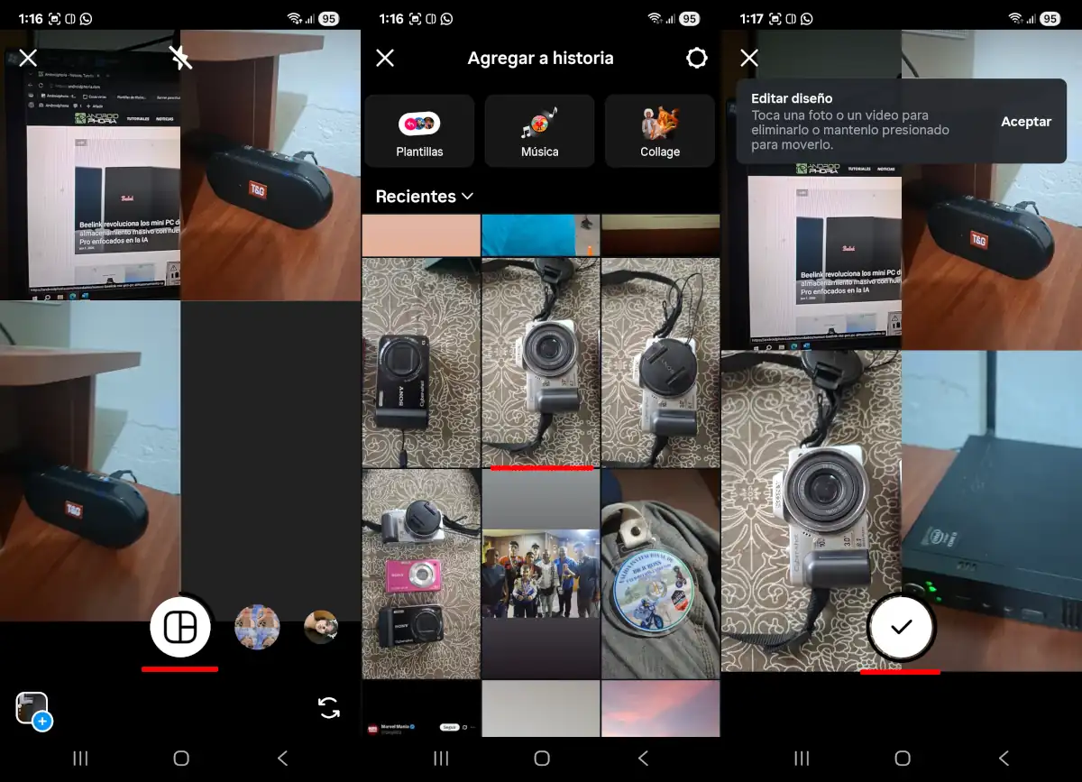 Poner varias fotos en una misma historia de Instagram - parte 2.