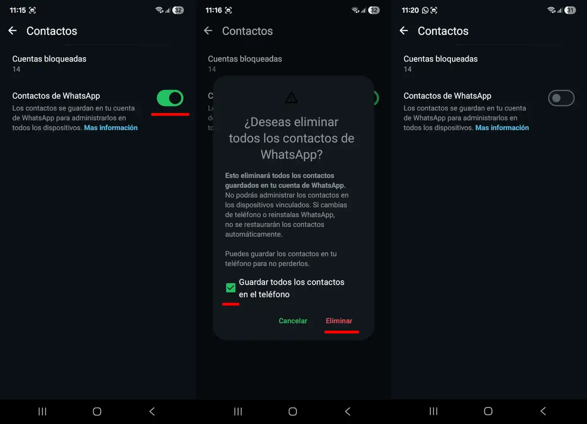Soluciona el fallo de los Contactos de WhatsApp - parte 2.