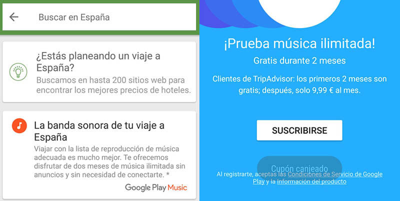 2 meses gratis Play Music TripAdvisor