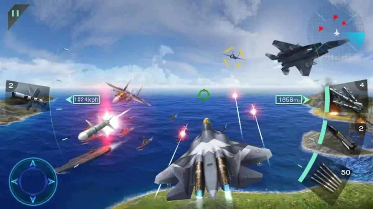Combatiente de cielo 3D - juegos sin Internet para Android.
