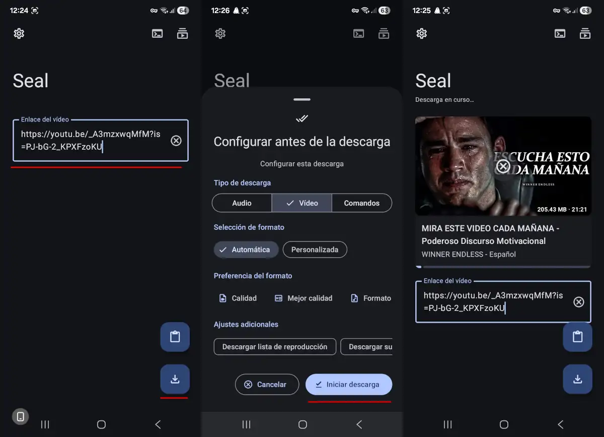 Descargar con Seal.