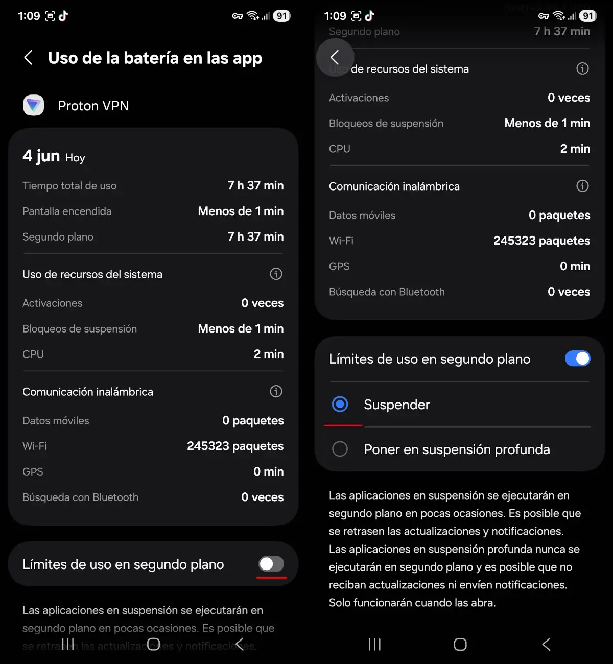 Restringe aplicaciones con alto consumo en segundo plano - parte 2 - optimizar la batería en Android.