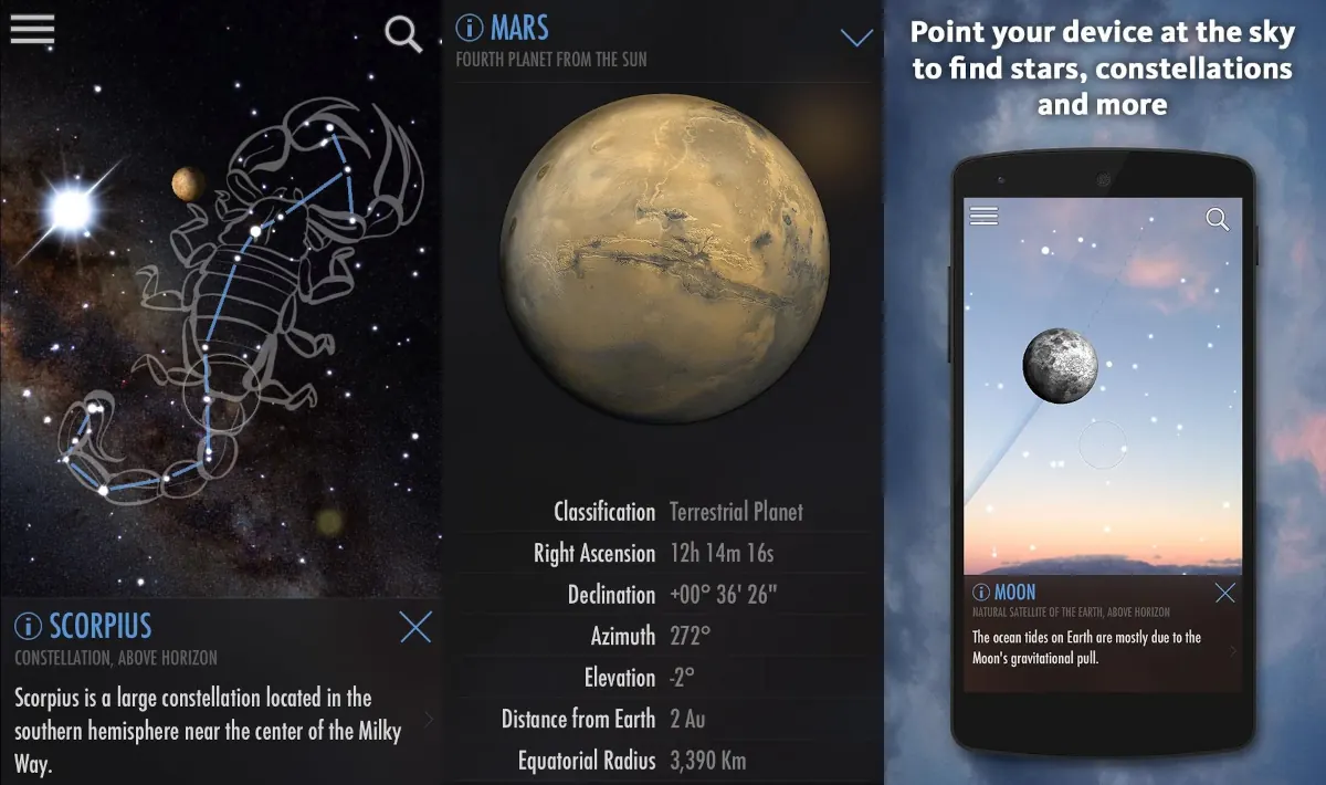 SkyView - apps para aventuras al aire libre.