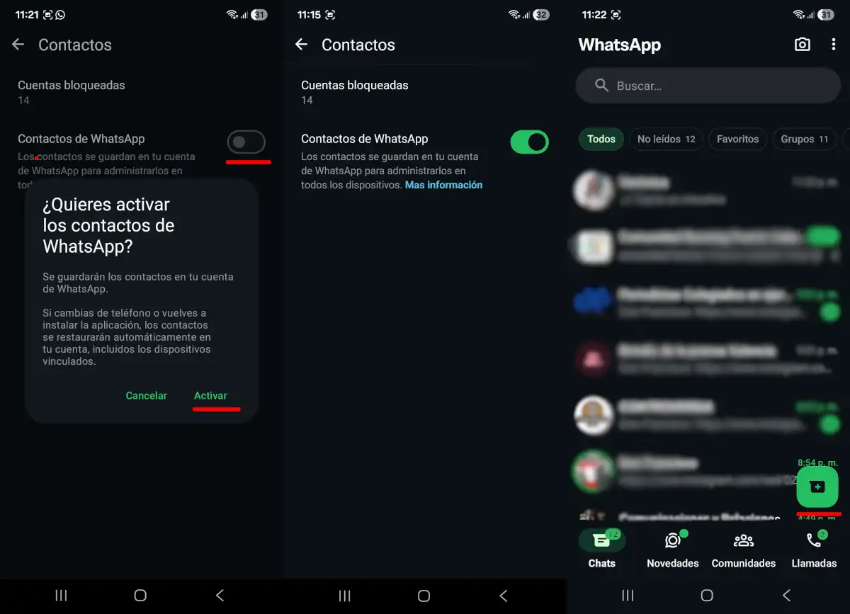 Soluciona el fallo de los Contactos de WhatsApp - parte 3.
