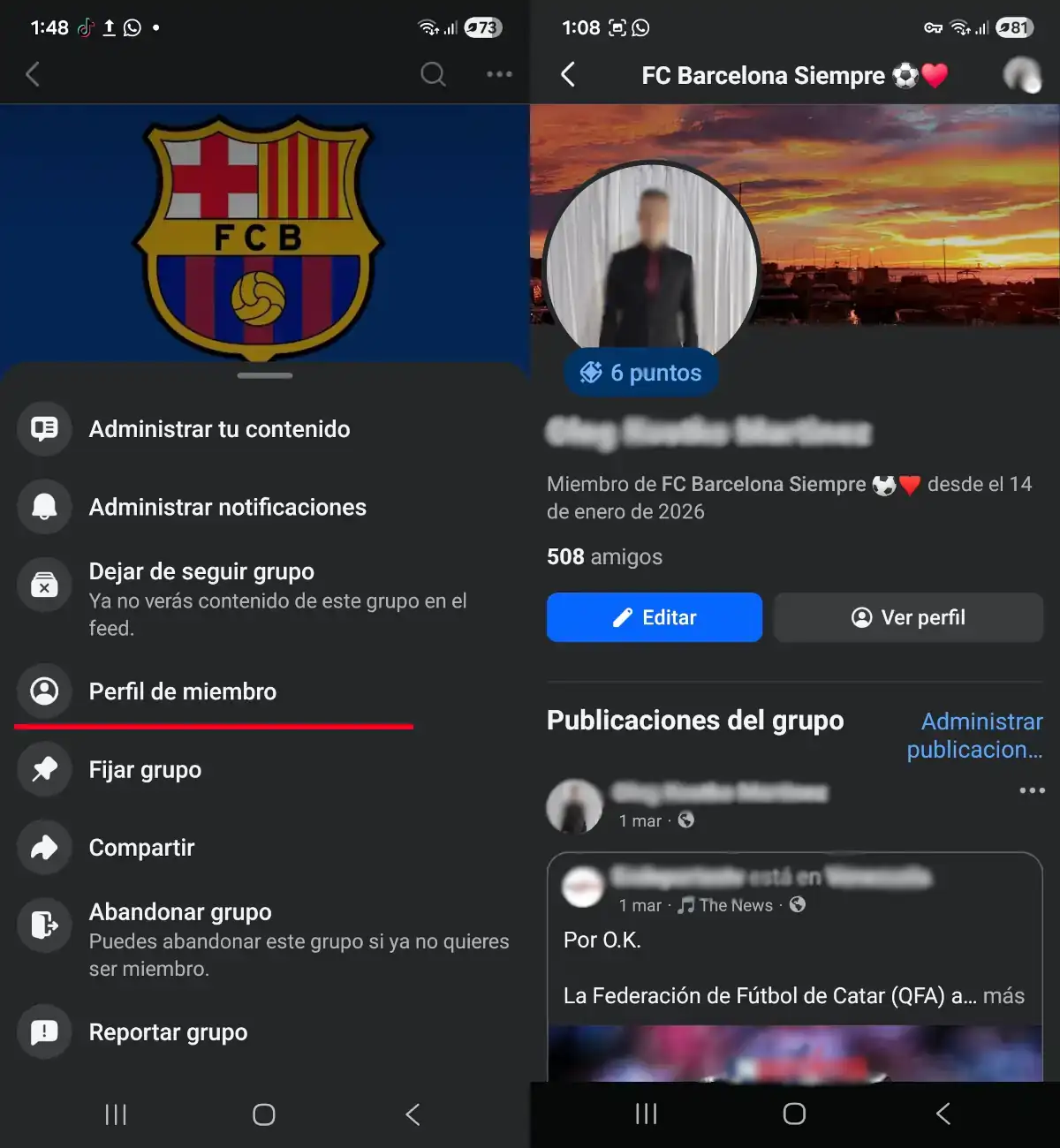 Ver la fecha en la que te uniste a un grupo de Facebook - parte 3.