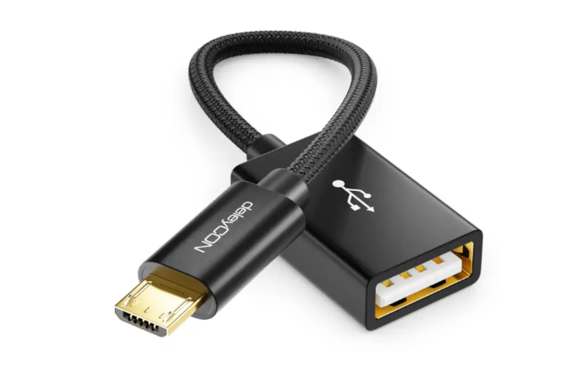 Adaptador microUSB a USB-A deleyCON MK6817.