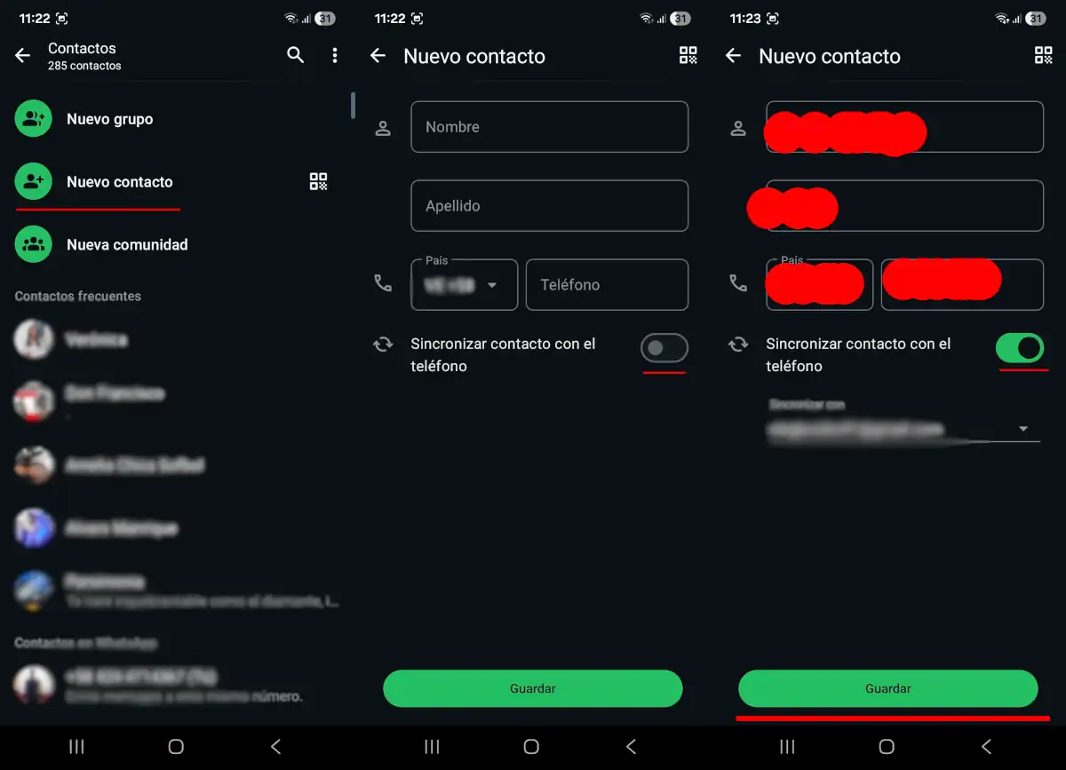 Soluciona el fallo de los Contactos de WhatsApp - parte 4.