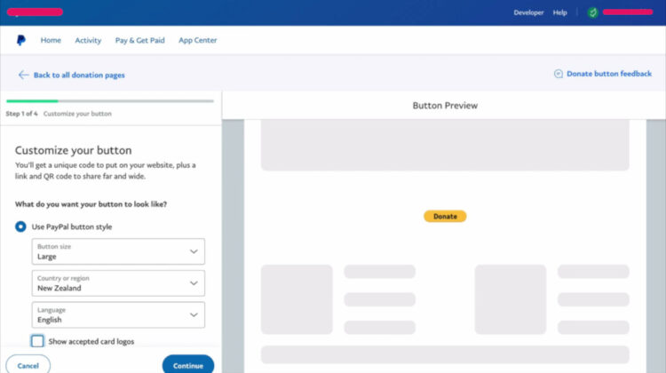 como crear un link de donaciones en paypal eleccion de pais e idiomas