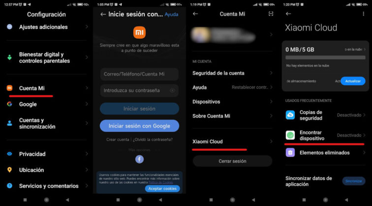 4 formas de encontrar un móvil Android perdido activa la ubicacion en xiaomi parte 1