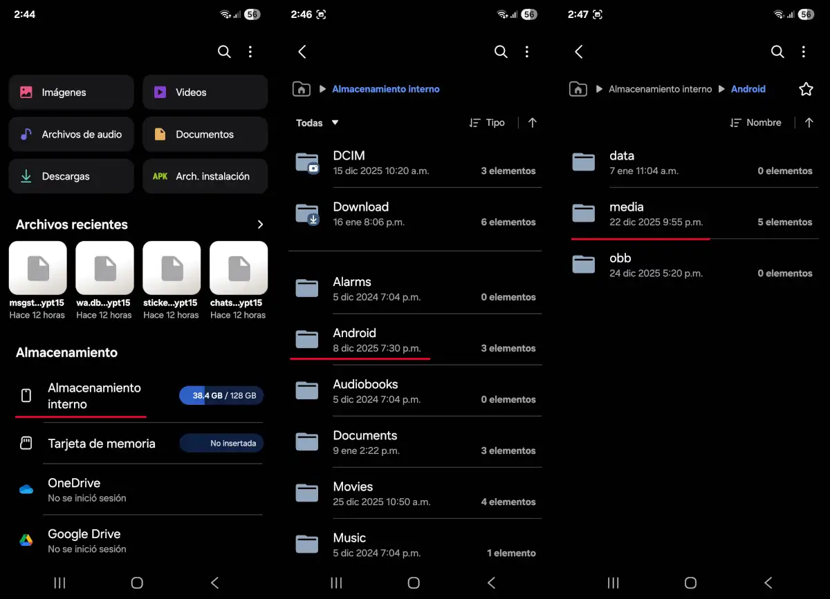 Mueve los archivos de WhatsApp dentro de tu móvil - parte 1.