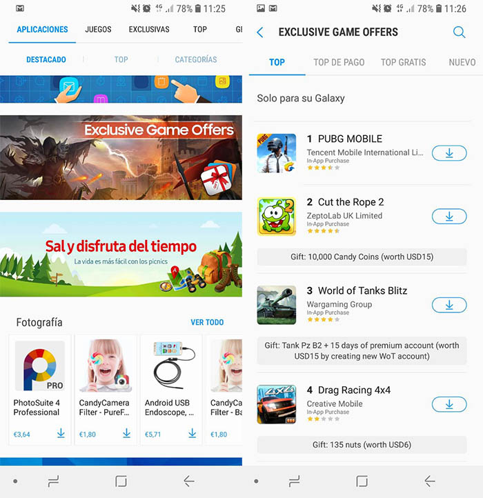 500 euros compras in app gratis Galaxy Apps