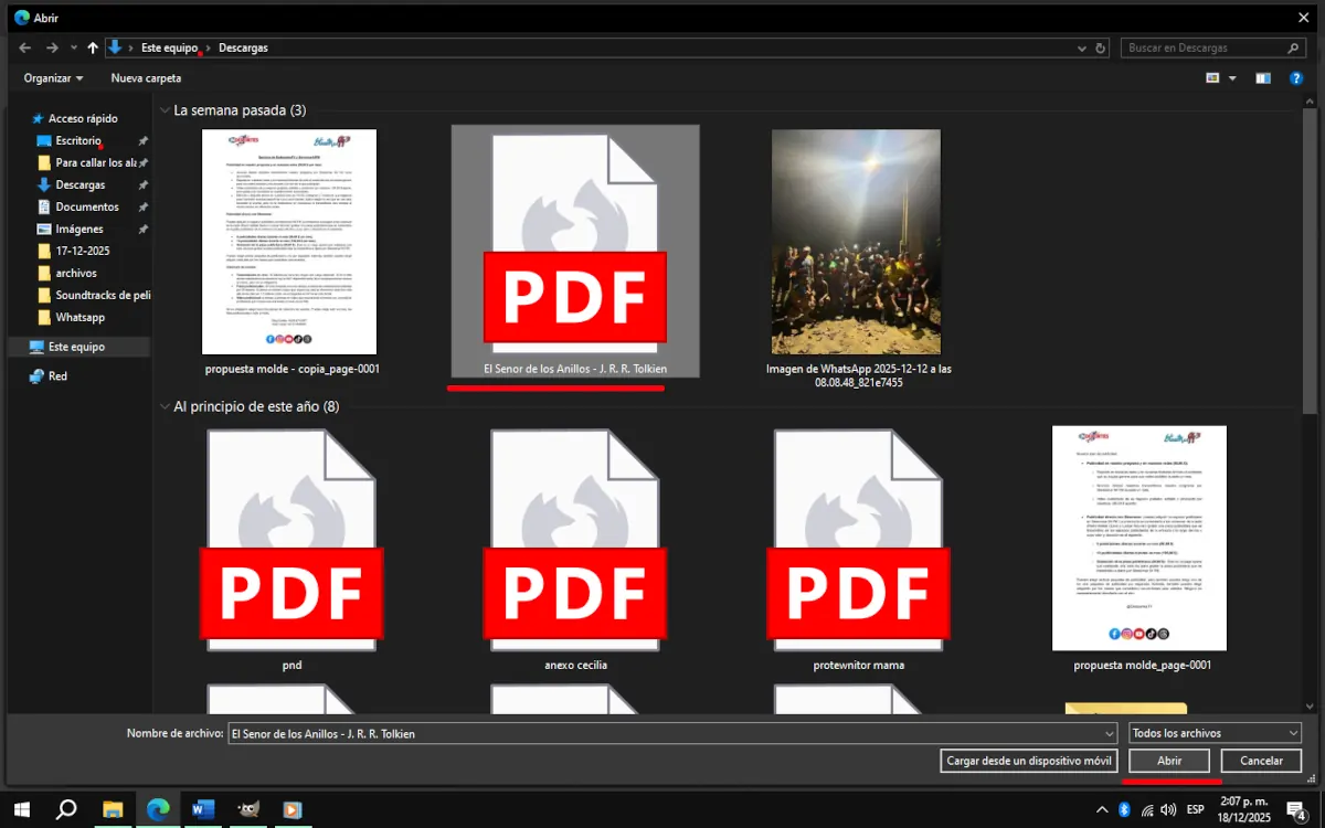 Enviar un PDF por WhatsApp web - parte 3.
