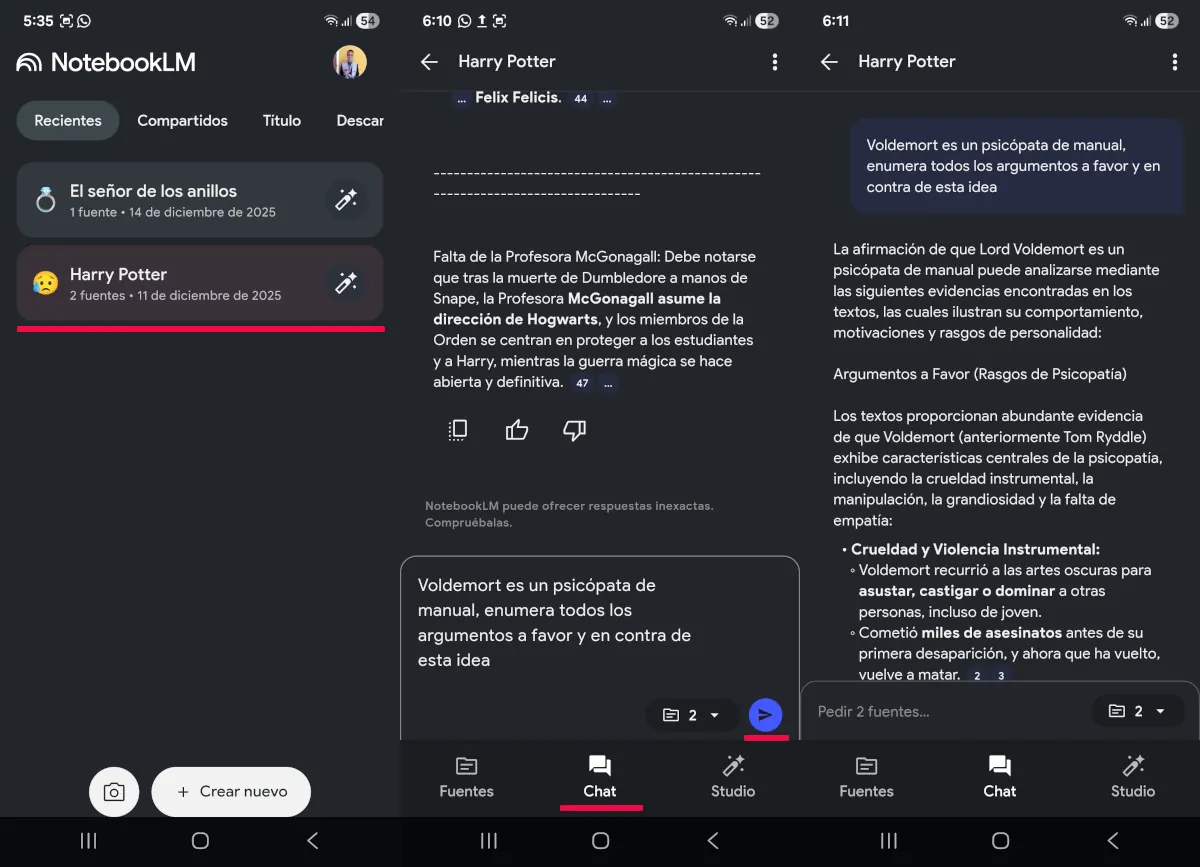 Desglosa los argumentos - NotebookLM.