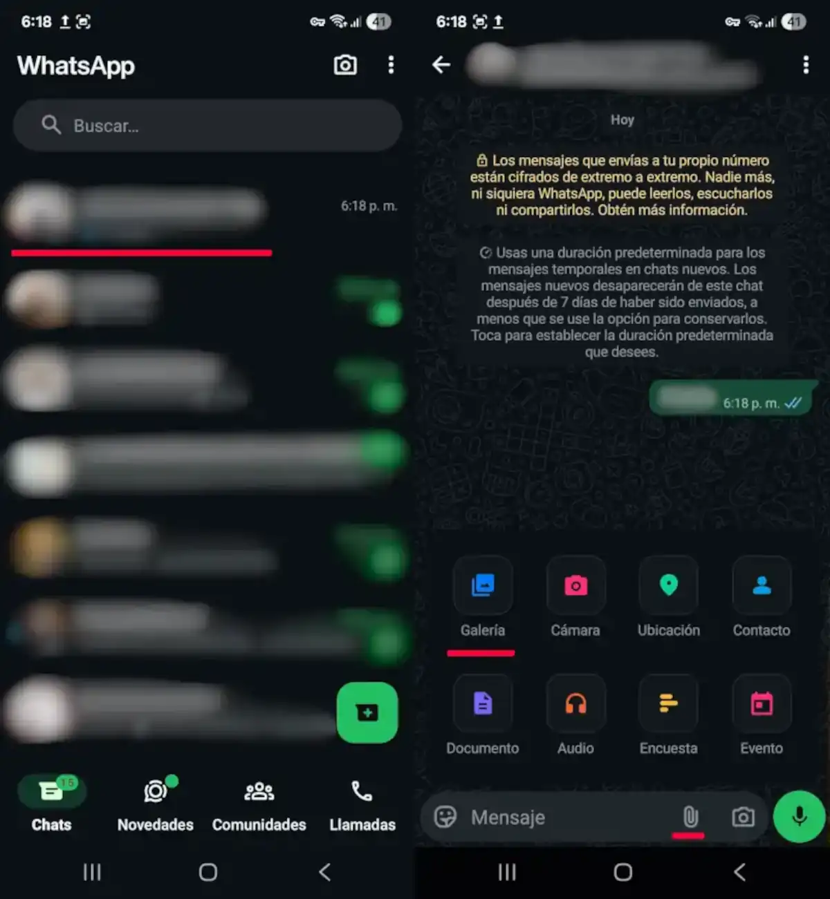 Enviar fotos en movimiento en WhatsApp - parte 2.