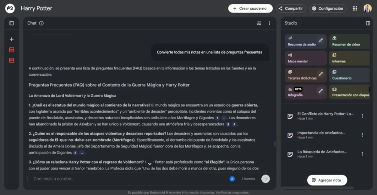 Convierte notas en preguntas frecuentes - parte 2.