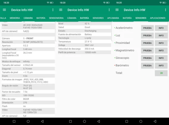 AGM G3 PRO informacion de camara bateria y sensores