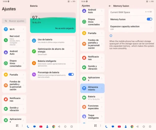 AGM P3 Compact AGM Pad P3 asi lucen su menu de ajuste y la funcion de RAM virtual