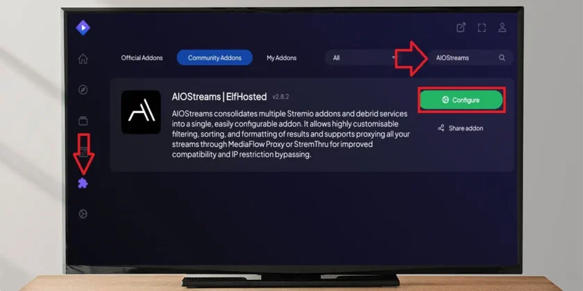 Cómo instalar AIOStreams en Stremio para Android TV, Google TV y Fire TV