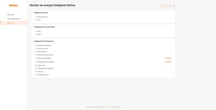 API - ajustes Refoss EM16P