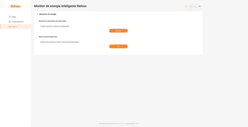 API - opcion de exportar datos Refoss EM16P