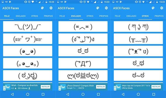 ASCII Faces capturas