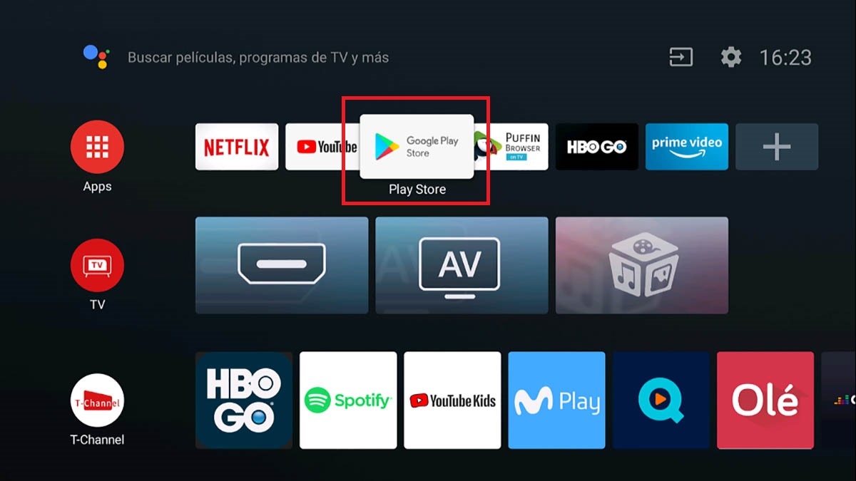 Abrir Play Store Android TV