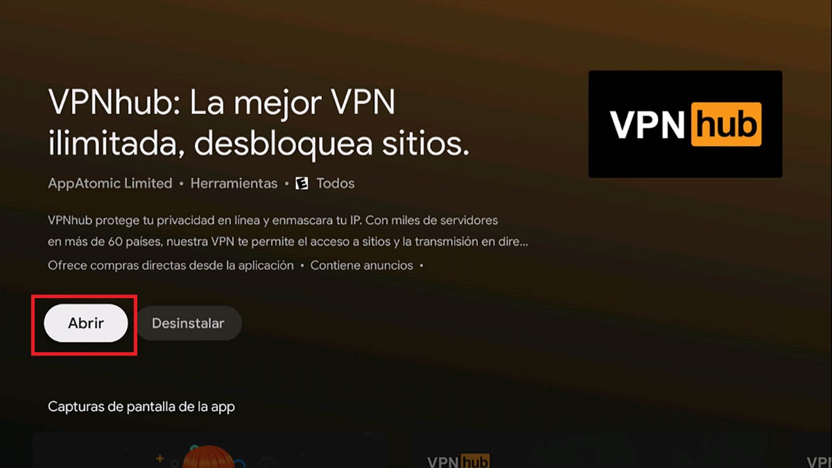 Abrir VPN Android TV