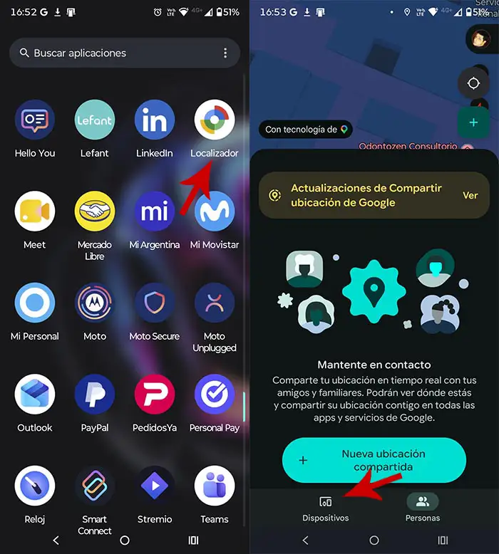 Abrir app localizador
