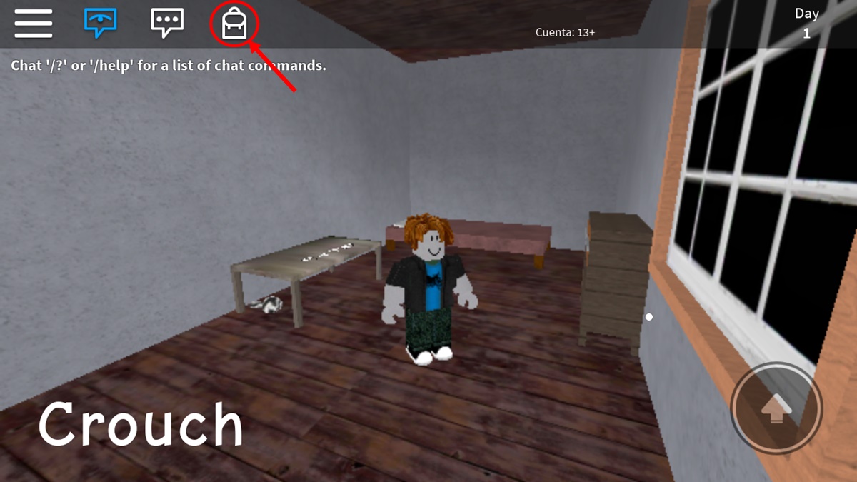 Abrir el inventario en Roblox