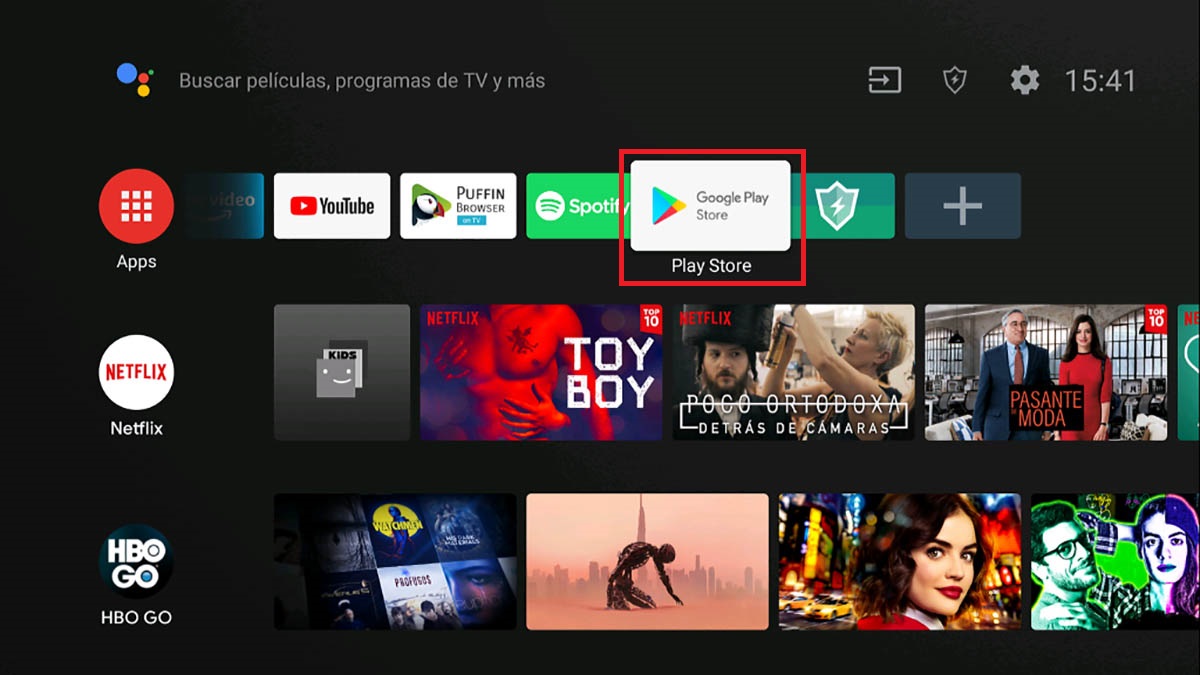 Abrir en Play Store en Android TV