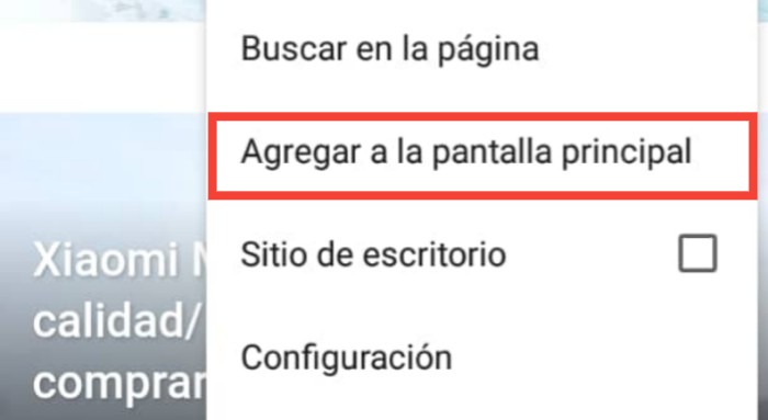 Acceso directo facil en movil android